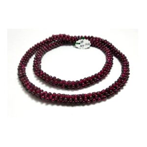 Natural Garnet Smooth Beaded Rope_Garnet Beaded Necklace_Garnet Rope Necklace_Gemstone Rope_Gemstone Jewelry 7.5 MM 24"