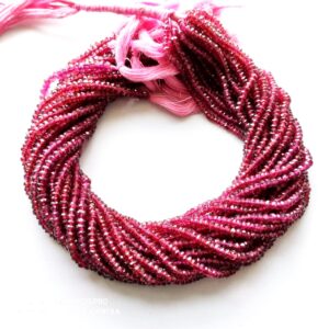 Natural Orissa Garnet Gemstone Faceted Beads Size 3.50-4 MM For Jewelry Making