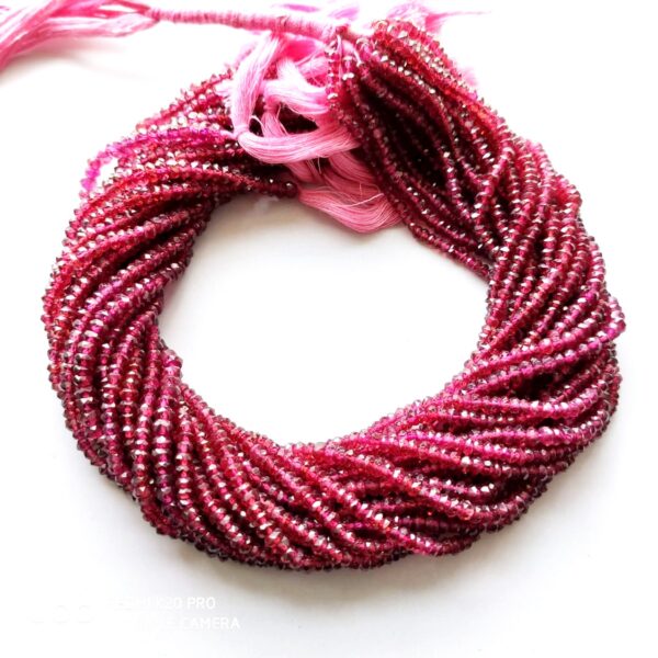 Natural Orissa Garnet Gemstone Faceted Beads Size 3.50-4 MM For Jewelry Making