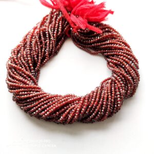 Orissa Garnet Micro Roundel Faceted Beads for jewelry Making Size 2.80-3 MM Length 14"