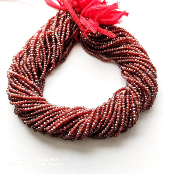 Orissa Garnet Micro Roundel Faceted Beads for jewelry Making Size 2.80-3 MM Length 14"