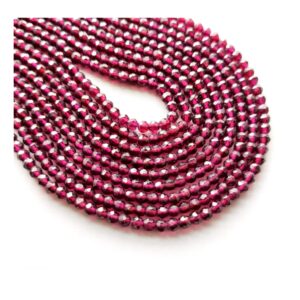 Natural Garnet Bolls Faceted Beads Size 4-4.25 MM Length 14"