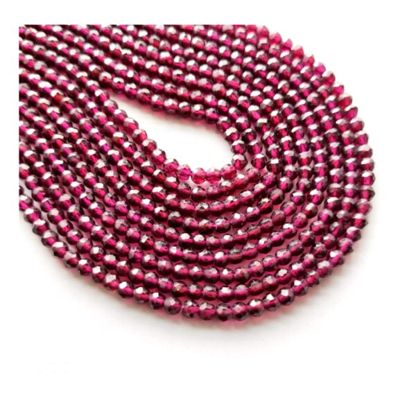 Natural Garnet Bolls Faceted Beads Size 4-4.25 MM Length 14"