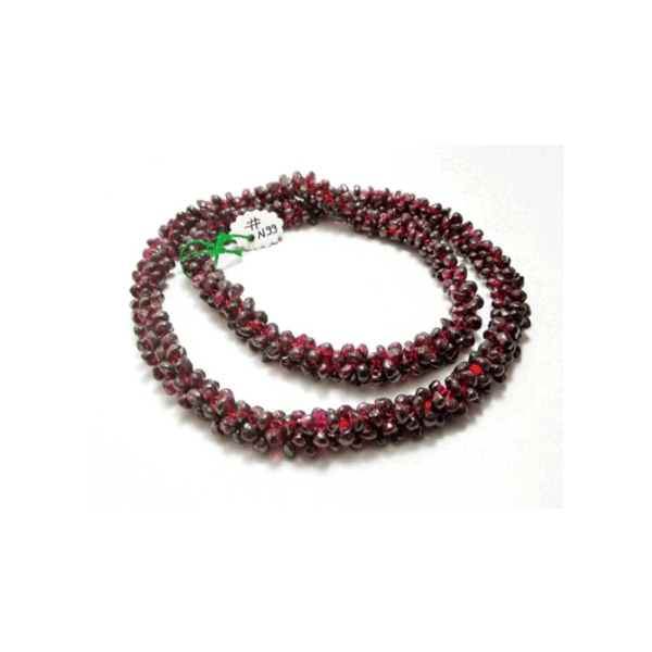 Garnet Beads Necklace, Garnet Shape Beaded Necklace, Garnet Beads Rope Necklace 9 MM, Garnet Vintage Style Mala Necklace 24"