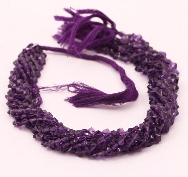 5-6 MM Amethyst Faceted Kite Gemstone Beads 13" Length | Natural Handmade loose beads - Image 2