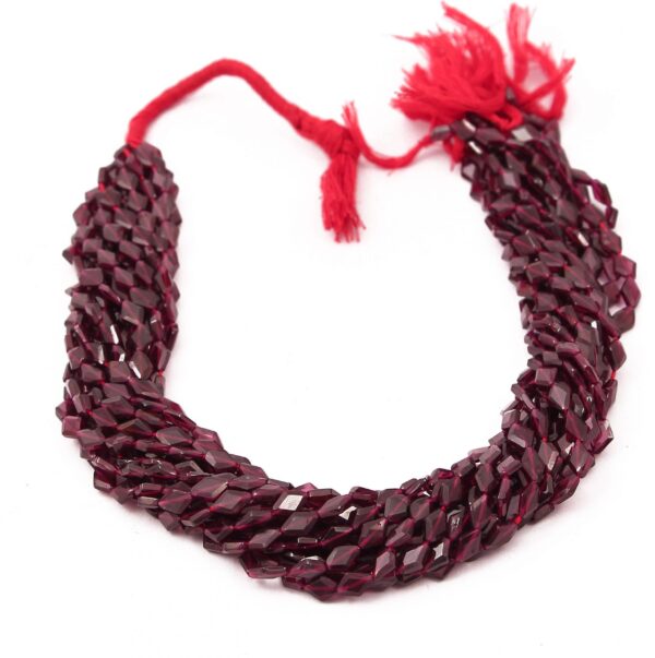 Garnet Faceted Rhombus Shape Beads approx  5x7  MM, Garnet Gemstones Loose Beads 13" - Image 2