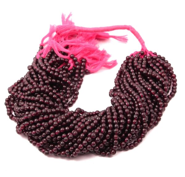 5 MM Garnet Plain Round Beads_gemstone Handmade loose beads_garnet roundel beads_gemstone balls beads 13" lenght - Image 2