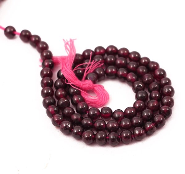 5 MM Garnet Plain Round Beads_gemstone Handmade loose beads_garnet roundel beads_gemstone balls beads 13" lenght - Image 3