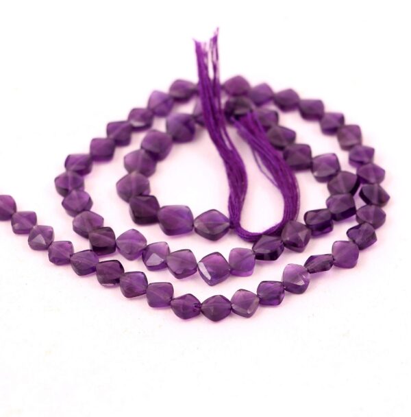 5-6 MM Amethyst Faceted Kite Gemstone Beads 13" Length | Natural Handmade loose beads