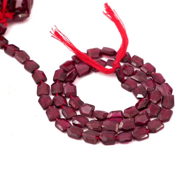Natural Garnet Faceted Gate shape Beads 4.5x6 MM Handmade loose Gemstone Beads, Garnet Pentagon Shape Beads 10"