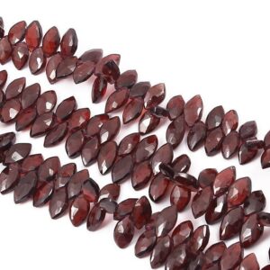 Top Quality Garnet Faceted Marquise Beads approx 5x10 MM | Natural Handmade Loose Gemstone 8"