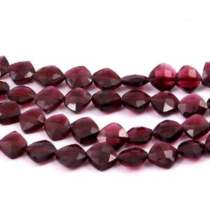 Natural Garnet Faceted Kite Beads 7 MM, Garnet Square Shape Beads, Garnet Gemstone Beads, Garnet Loose Beads 8"