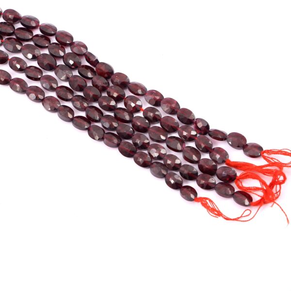 Garnet Faceted Oval Beads 7x9 MM, Garnet Gemstone Shape Beads, Garnet Handmade Loose Beads 13"