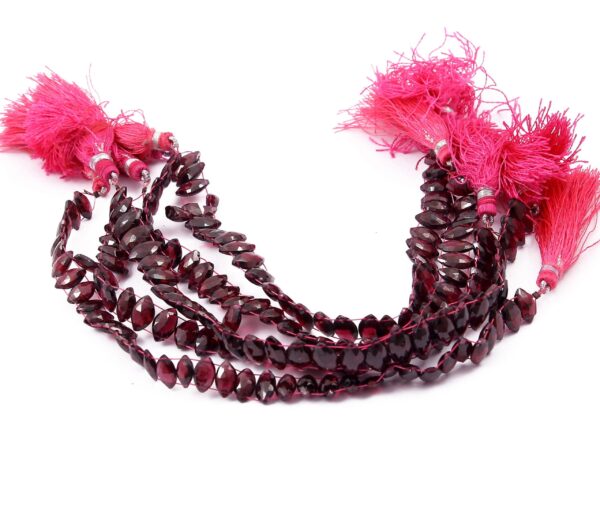 Garnet Faceted Marquise Beads 6X10-6X11 MM, Garnet Dual Side Drilled Beads, Garnet Gemstone Shape Beads 8" - Image 3