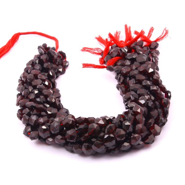 Garnet Faceted Roundel Coin Beads 10 MM 13" Length | Natural Handmade loose Gemstone - Image 3