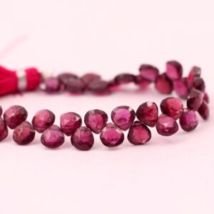 Garnet Heart Shape Beads, AAA Grade Natural Garnet heart shape Beads, Natural Garnet Shape Beads, Loose Gemstone Heart shape Beads 5-6MM 8"