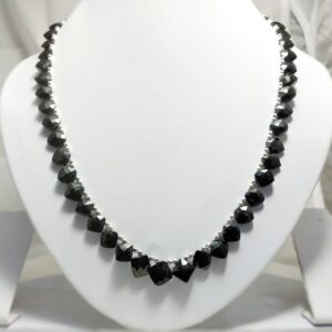 Black Spinel Kite shape Beads Necklace, Black Spinel Kite Beads Necklace Designer Necklace 7-8.5 MM 18"