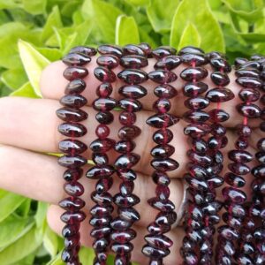Garnet Barrel Shape Beads 4.50x7.50-4.50x10 MM, Garnet Gemstone Shape Beads, Garnet Smooth Rise Shape Beads, Garnet Handmade Beads 13"