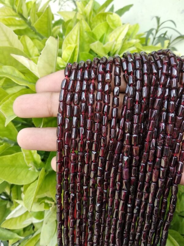 Natural Garnet Beads, Top Quality Garnet Tube Shape Beads, Garnet Pipe Shape Beads, Garnet Gemstone Shape Beads 4.50x6.50-4.50x9 MM 13"