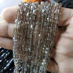 Smokey Quartz Breads, Top Quality Smokey Quartz Square Shape Beads, Smokey Cube Beads, Gemstone Handmade Shape Beads 4 MM 8"
