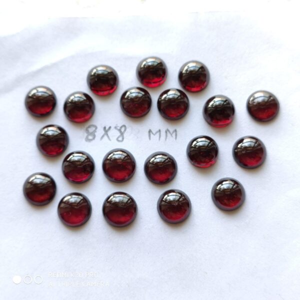 Garnet Round Cabochon 8 MM, Ganet Gemstone Loose Cabs, Garnet Handmade Cabochons 10 Pc - Image 3