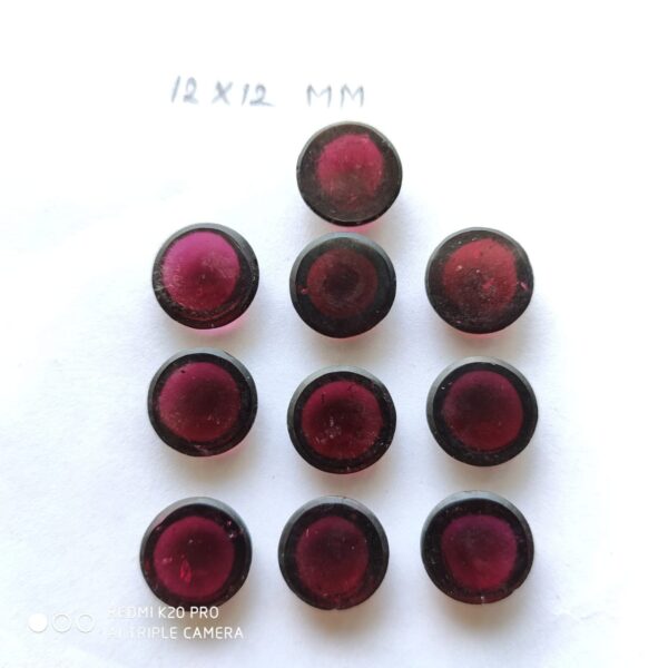 Top Quality Garnet Round Cabochon 12 MM, Garnet Handmade Loose Cabochons, Garnet Gemstone Cabs 2 Pc - Image 3