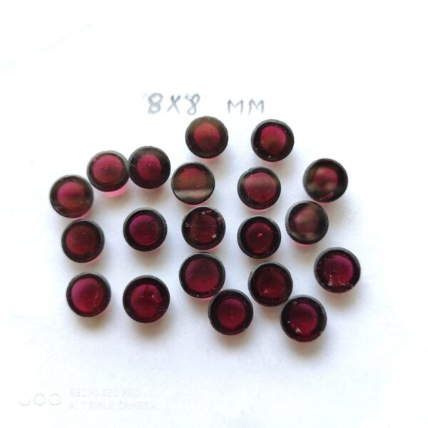 Garnet Round Cabochon 8 MM, Ganet Gemstone Loose Cabs, Garnet Handmade Cabochons 10 Pc - Image 4