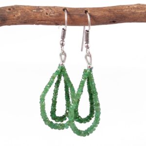 Natural Emerald-Faceted-Beads-Earrings Beads size 2.5-3.5 MM | Handmade Fancy Earrings Gemstone For Gift