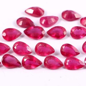 6X4 MM Faceted Ruby Pear Cut Calibrated size Loose Gemstone_Ruby Precious Gemstone Cut (pack of 20 piece)
