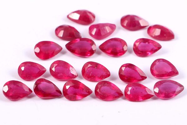 6X4 MM Faceted Ruby Pear Cut Calibrated size Loose Gemstone_Ruby Precious Gemstone Cut (pack of 20 piece)