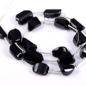 Top Quality Black spinal faceted Tumble Beads size approx 14x8-11x11 mm strand length 16"| Natural Handmade loose Gemstone Nugget Beads