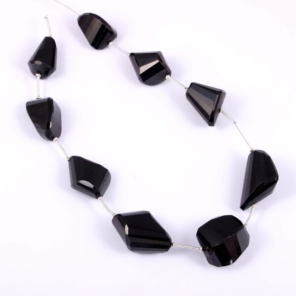 Black spinal Nugget Beads size 25x19-21x13 mm Approx ( 9 piece ) | Natural Handmade loose Gemstone Nugget Beads - Image 2