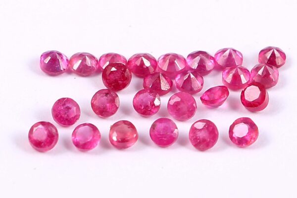 Ruby Round Cut Calibrated size 2 MM | Handmade Ruby Precious loose Gemstone Cut | Precious Gemstone Cut (pack of 20 piece)