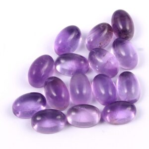 10 Pc Amethyst Oval Cabochon, Amethyst Cabochon, Purple Amethyst Gemstone Cabochon 7x5 MM, Amethyst Handmade Cabs