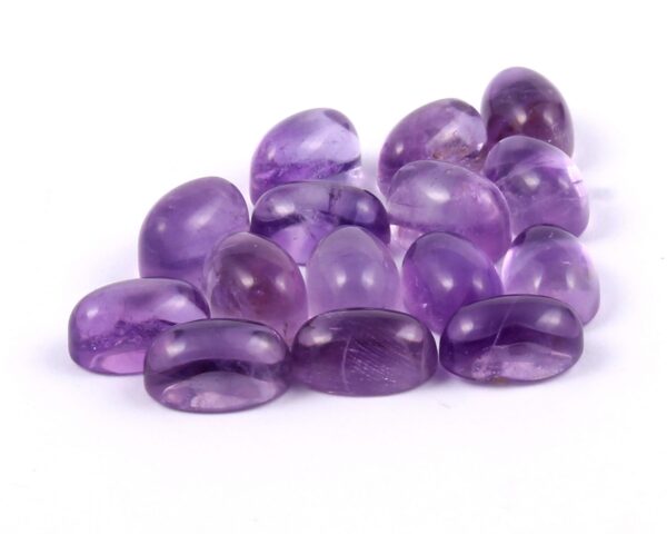 10 Pc Amethyst Oval Cabochon, Amethyst Cabochon, Purple Amethyst Gemstone Cabochon 7x5 MM, Amethyst Handmade Cabs - Image 2