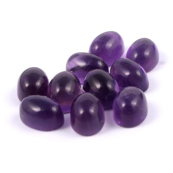 Amethyst Cabochon Oval size 8x6 MM (pack of 8 piece)_Natural Handmade Loose Gemstone Cabs - Image 3