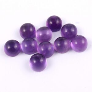 Amethyst Cabochon Round size 3 MM (pack of 25 piece) | Natural Handmade loose Gemstone Cabs | Semi-Precious Gemstone Cabochon origin African