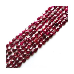 Garnet Pear Shape Beads, Garnet Gemstone Shape Beads, Garnet Faceted Flat Beads, Garnet Loose Beads 4.50x6.50 MM 13"