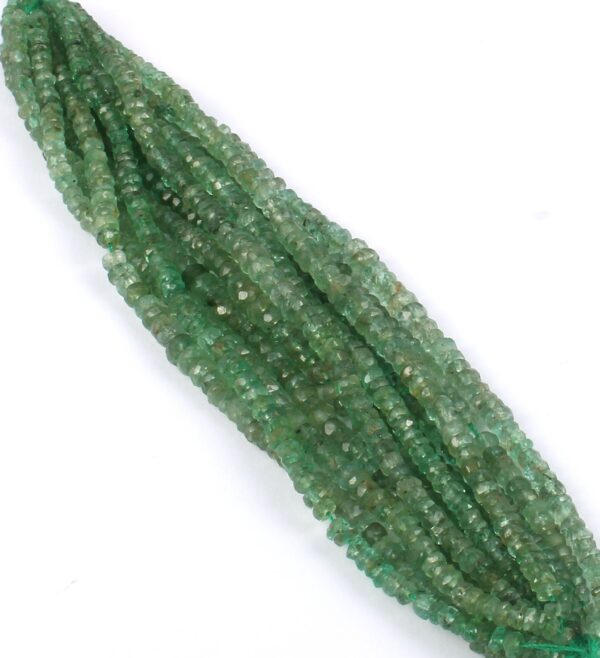 Emerald faceted Roundel Beads 2.50-3.50 mm | Handmade Natural Loose Gemstone Beads strand length 16"