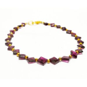 Garnet Flat Faceted Kite beads 5.50-7.50 MM Bracelet 7.5" | Natural Gemstone fancy beads