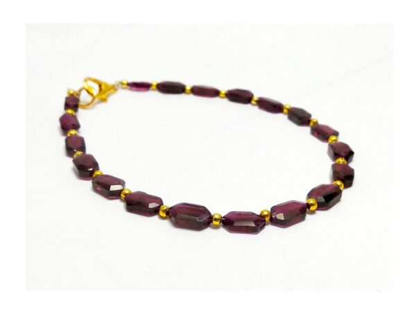 A+ Grade Garnet Flat Faceted Marquise beads 3.50X6.50-5X8 MM  Bracelet 7.5" | Natural Gemstone fancy beads - Image 2