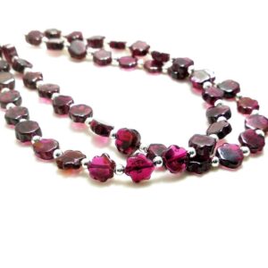 Garnet Round Beads, Garnet Carving Beads, Garnet Carving Coin Shape Beads, Garnet Gemstone Loose Beads With Amazing Carving 6-6.5 MM 7"