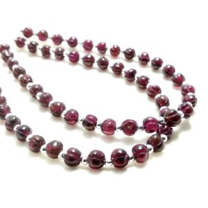 Garnet Round Beads, Top Quality Natural Garnet Carving Beads, Garnet Gemstone Shape Beads, Gemstone Handmade Carving Beads 5 MM 7"