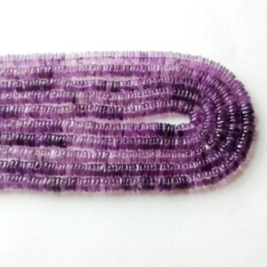 Amethyst Heishi Beads, Natural Amethyst Roundel heishi Beads, Amethyst Gemstone Heishi Beads 5-6 MM 16"