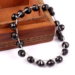 Black Spinel Onion Shape Beads, Top Quality Black Spinel Gemstone Shape Beads, Black Spinel Faceted Beads 8-9 MM 8"