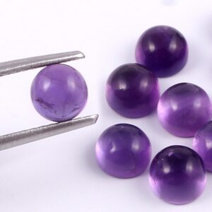 Amethyst Cabochon Round size 4 MM (pack of 12 piece) | Natural Handmade loose Gemstone Cabs | Semi-Precious Gemstone Cabochon Origin African