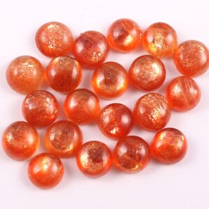 5 MM Round Natural Sun Stone Loose Cabochon, Sun Stone Round Shape Cabs, Natural Gemstone Handmade Cabochon 20 Pc