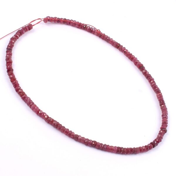 AAA Top Quality Ruby Beads Anklet, 925 Silver Fine Jewelry, Ruby Gemstone Handmade Gems Jewelry For Female 3 MM 9" - Image 2