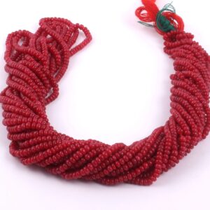 Ruby Dyed smooth Roundel Beads size 2.50-3.0 mm strand length 18" | Handmade loose Beads Corundum Sapphire