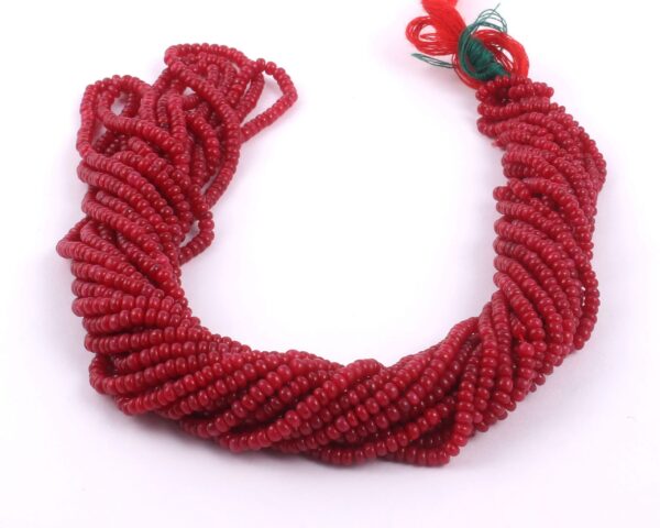 Ruby Dyed smooth Roundel Beads size 2.50-3.0 mm strand length 18" | Handmade loose Beads Corundum Sapphire